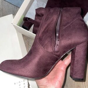 Burgundy over the knee boots